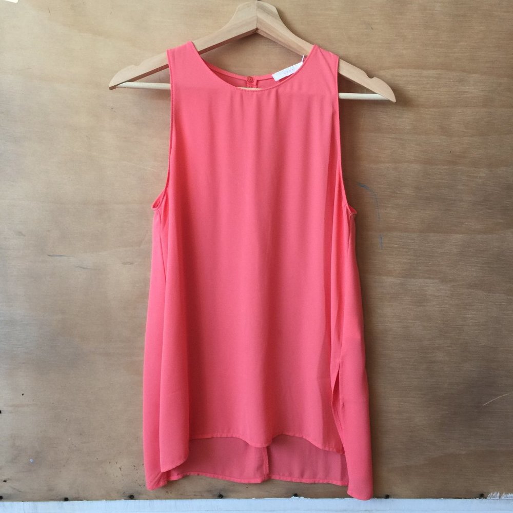 Lush peony pink gauzy tank top